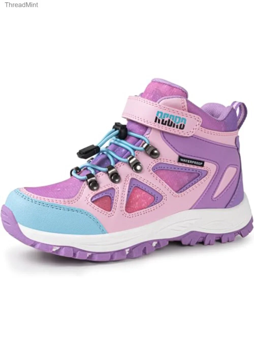 Kids Hiking Boots Waterproof Anti-Skid TPR Outsole Hook Loop Drawstring